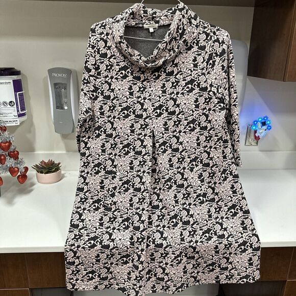 Tyler Boe Cowl Neck Dress XL Pink And Black‎ WithPockets - Picture 1 of 5